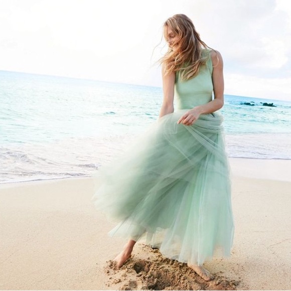 J. Crew cool mint tulle ball skirt. Size 0 - Picture 1 of 16
